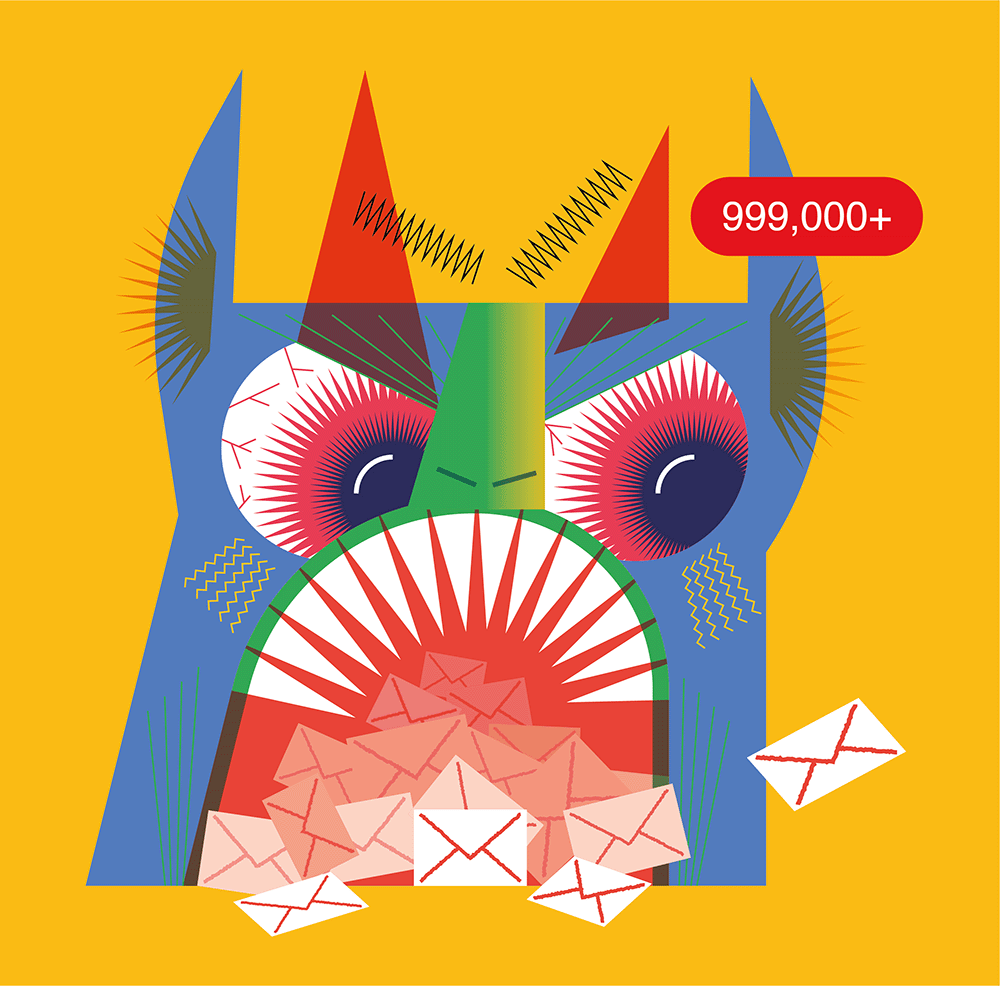 Inbox monster illustration